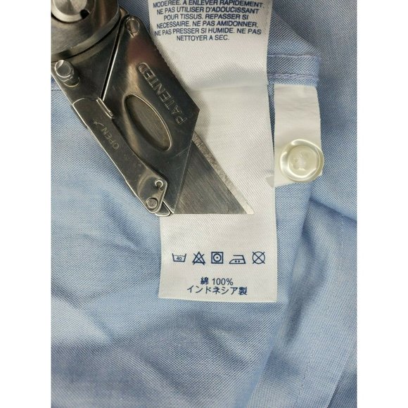 The Outfitters Lands End Pinpoint Oxford Repassage Superflu 1/4 Sleeve 16 Shirt - Picture 12 of 12